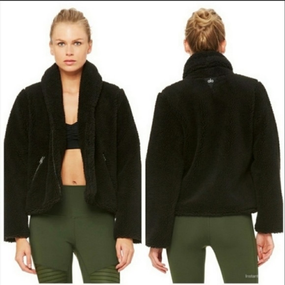 ALO Yoga Jackets & Blazers - Alo Yoga Black Sherpa Teddy Cozy Up Zip Jacket